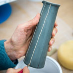 Lynne Htchinson, BLH Ceramics in her workshop 2016